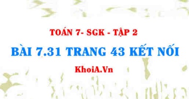 Bài 7.31 trang 43 Toán 7 Kết nối tri thức Tập 2